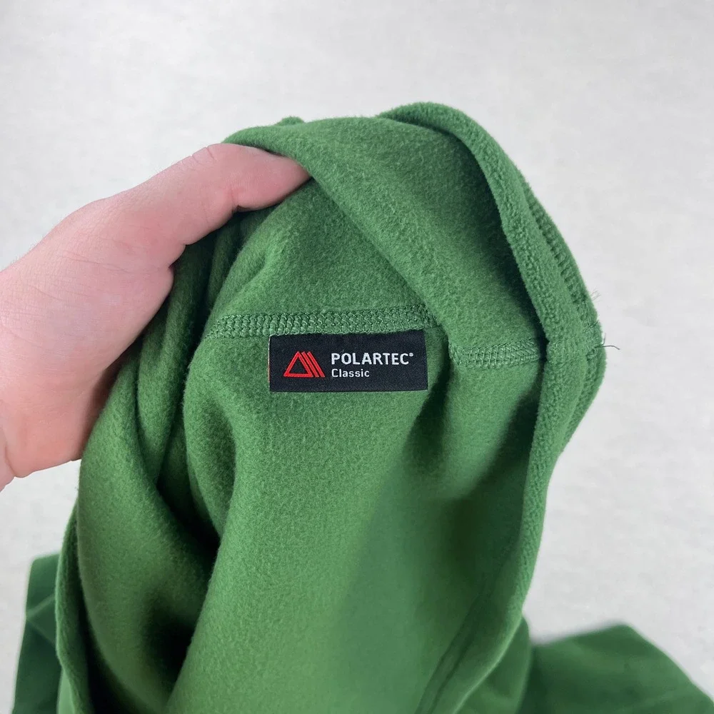 The North Face TKA 100 Microvelour Fleece Quarter Zip Green AJHP-VB1 Large NEW